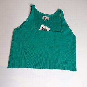 Lita by Ciara True Rib Tank Top Crop REVOLVE Cotton Women size XXL Green
